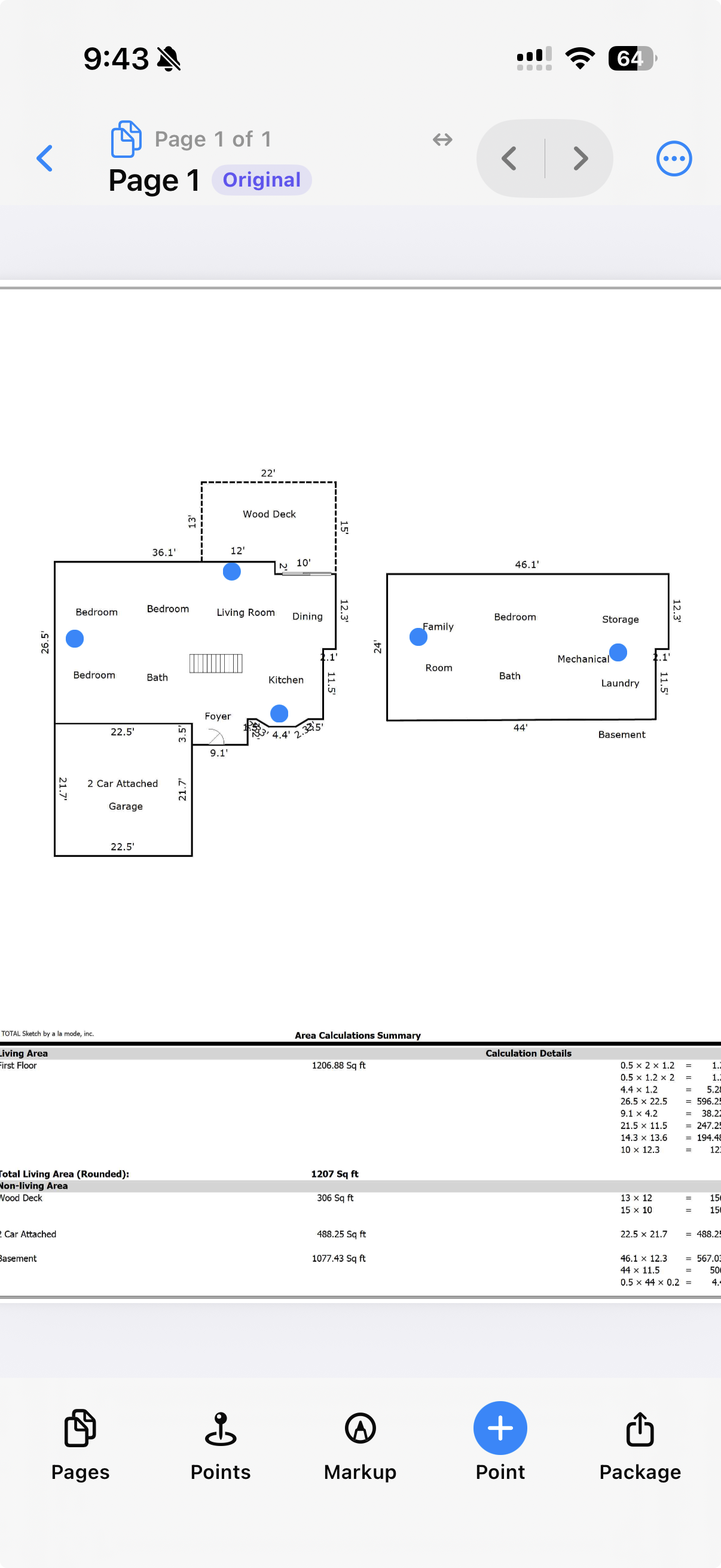 A Plotava field plan with numbered location pins.